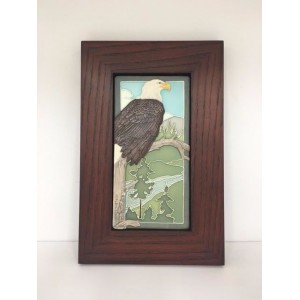 Medicine Bluff Bald Eagle Art Tile Arts & Crafts Mission Style Oak Park Frame   172280865921